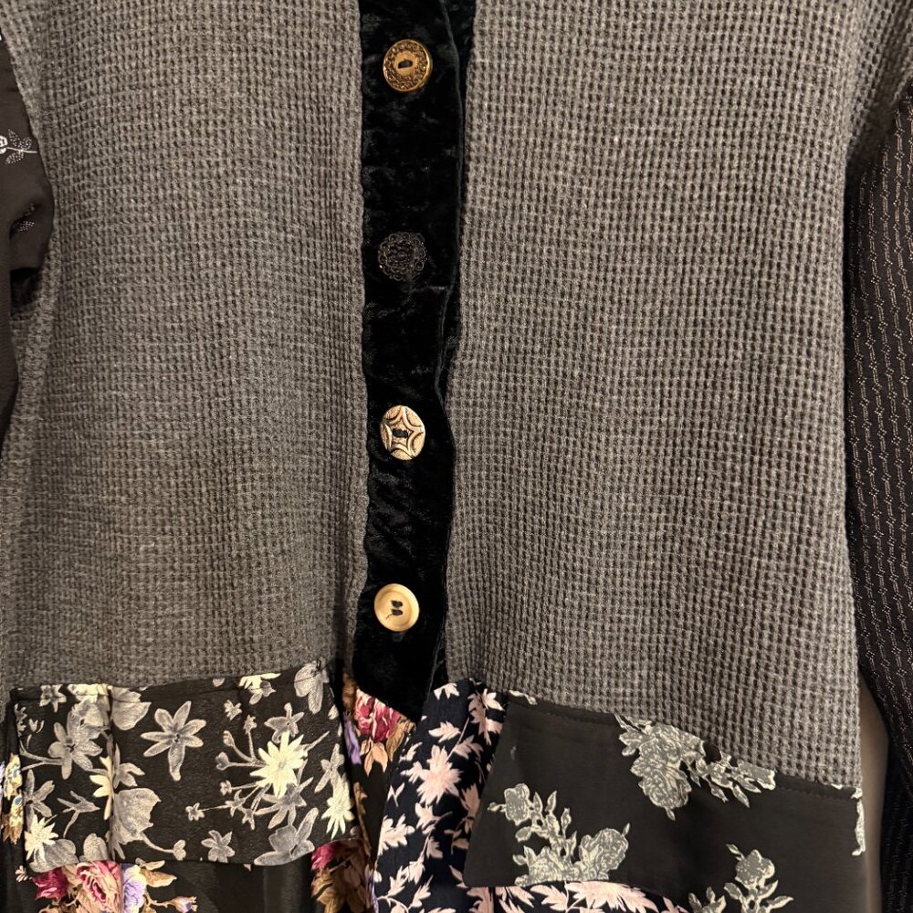 Artisan Patchwork Blouse Boho Cottage Whimsy - image 7